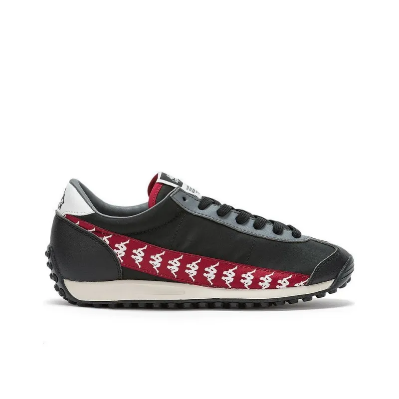 Kappa Anti Slip And Wear Resistant Lightweight Low Top Running Shoes Unisex Black Red-1