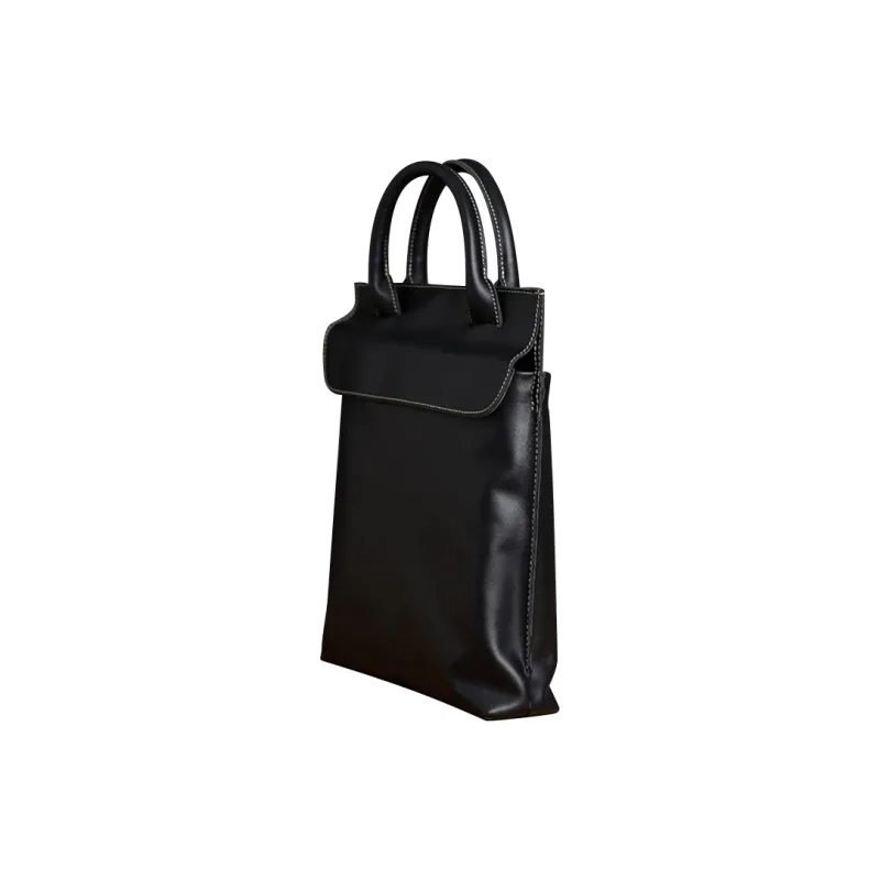 DOSRFINI Imported First Layer Of Cowhide Handbag Regular Men's Black-3