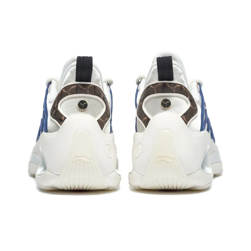 LI-NING 1990 Heart Dance Anti-Slip Wear-Resistant Low-Top Chunky Sneakers Women's White Blue Pink-3