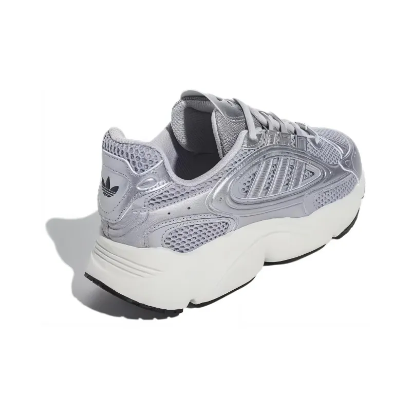 Adidas Originals Ozmillen Cushioning Slip Resistant Low Top Casual Running Shoes Men's Silver White-4