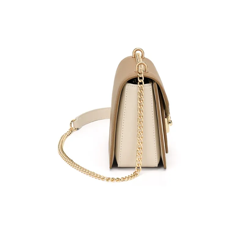Simvay Clos Cow Leather Patchwork Synthetic Leather Small Square Bag Chain Shoulder Bag Women's-11
