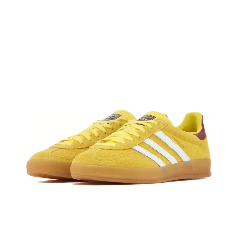 Adidas Gazelle Indoor Bright Yellow Collegiate Burgundy Women's-2