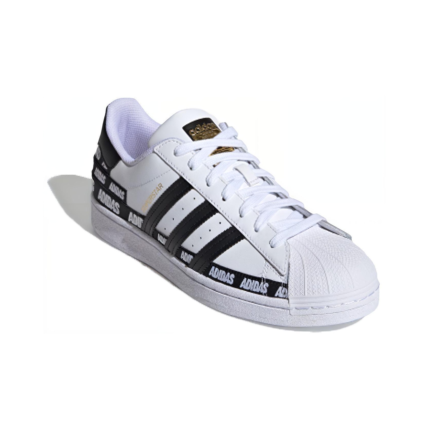 Adidas superstar black stripe white hotsell