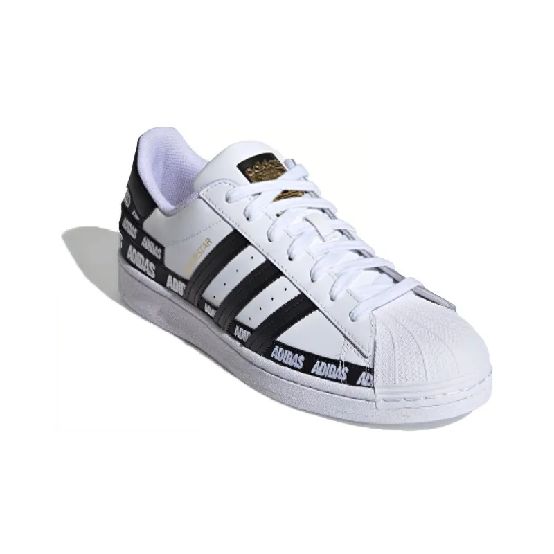 Adidas Superstar 'Wordmark Heel Stripe White Black'-2