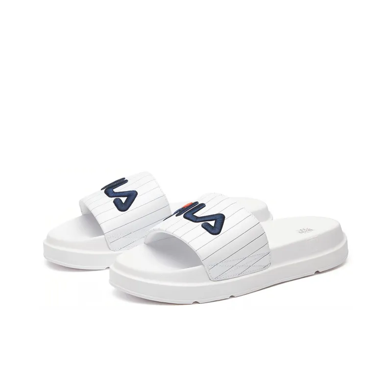FILA Thick Sole White Slippers Women's-2