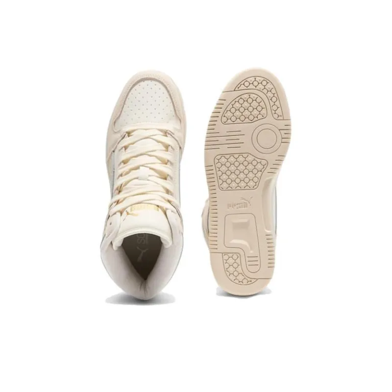 PUMA Rebound Layup Anti Slip Wear Resistant High Top Skateboard Shoes Women's White-3