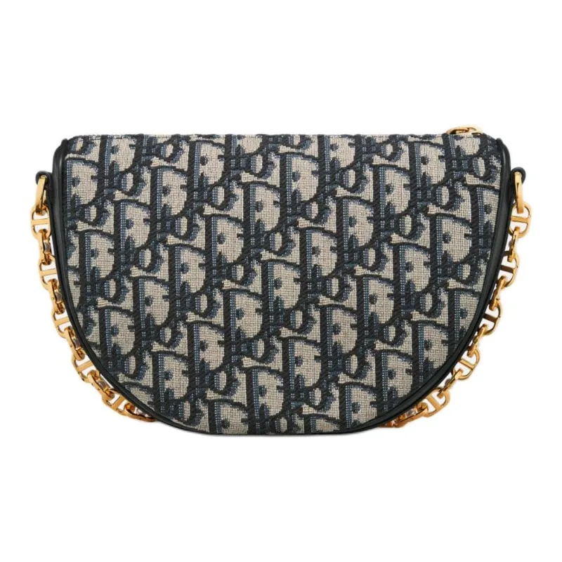 DIOR Oblique Print Handbag, Shoulder Bag Women's Blue-2