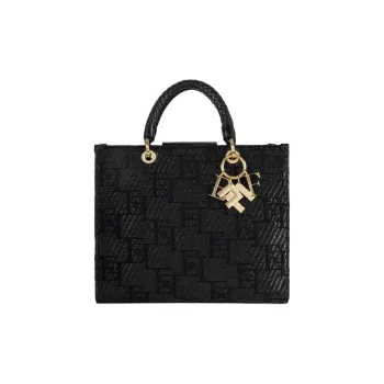 Elisabetta Franchi Logo Jacquard Medium Tote Bag