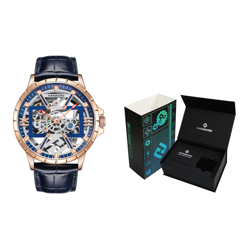 HANBORO Automatic Mechanical Movement Watch Men's Watches Cut Out Dial HBR910 ML-1