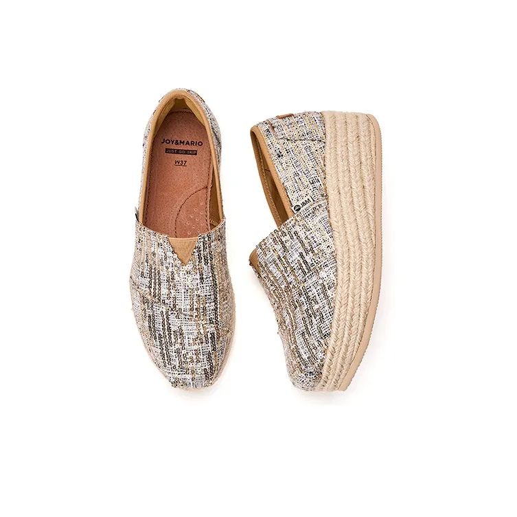 Joy&Mario Espadrilles Women's Black/White/Black Gold-19