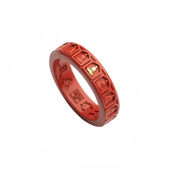 Xifeng Building Cinnabar Jade Rings Unisex