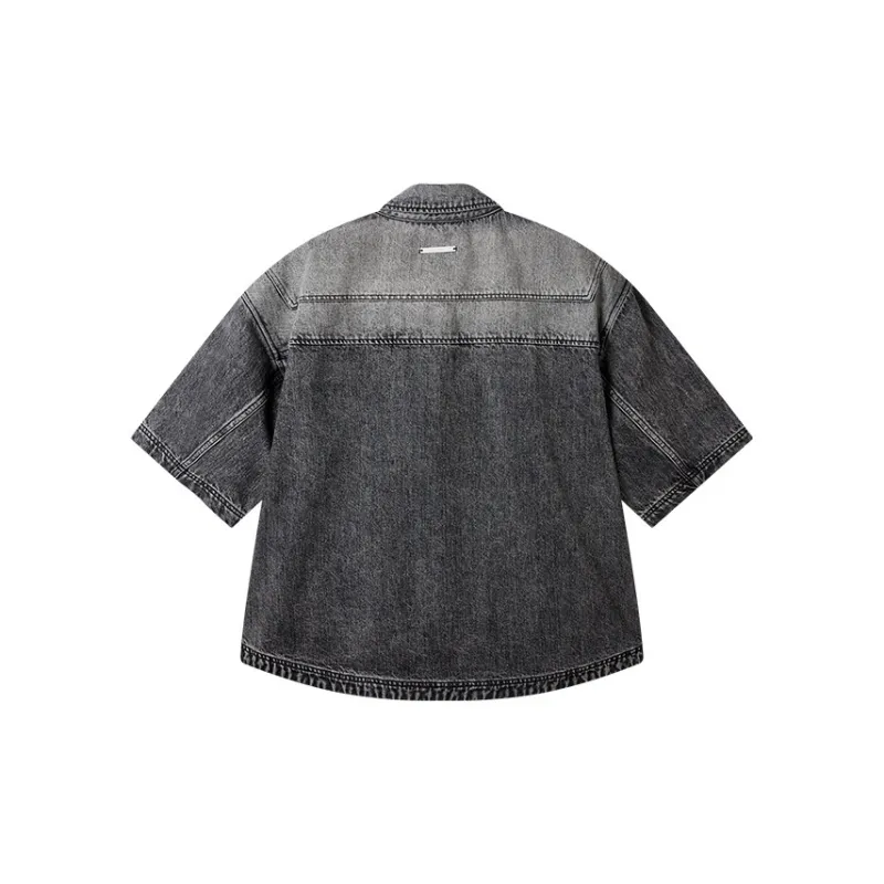 NPC Denim Shirt Shorts Set For Men-Distressed Unisex-3