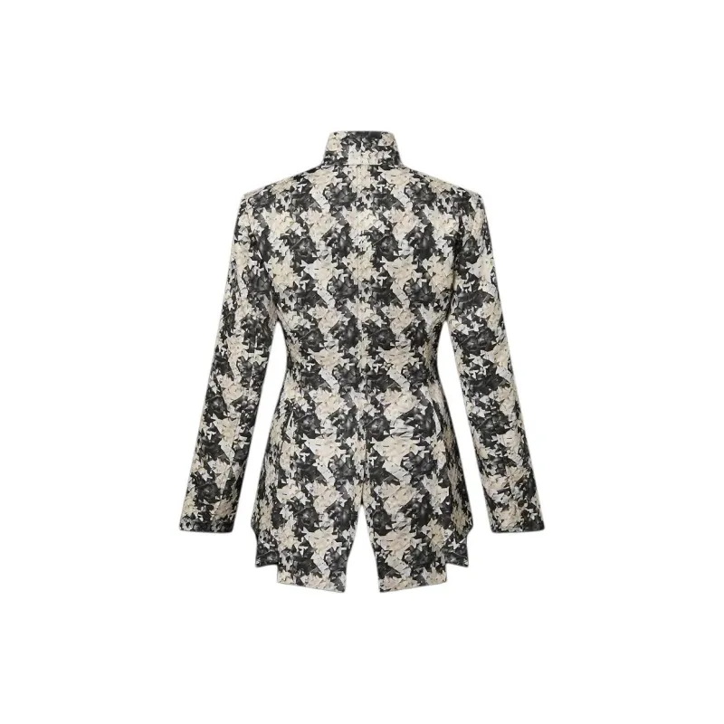 LOUIS VUITTON Houndstooth Silk Frock Jacket-1