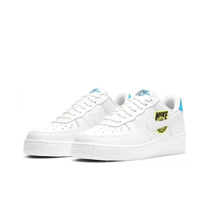 Nike Air Force 1 Low '07 Worldwide Pack White Blue Volt Women's-2