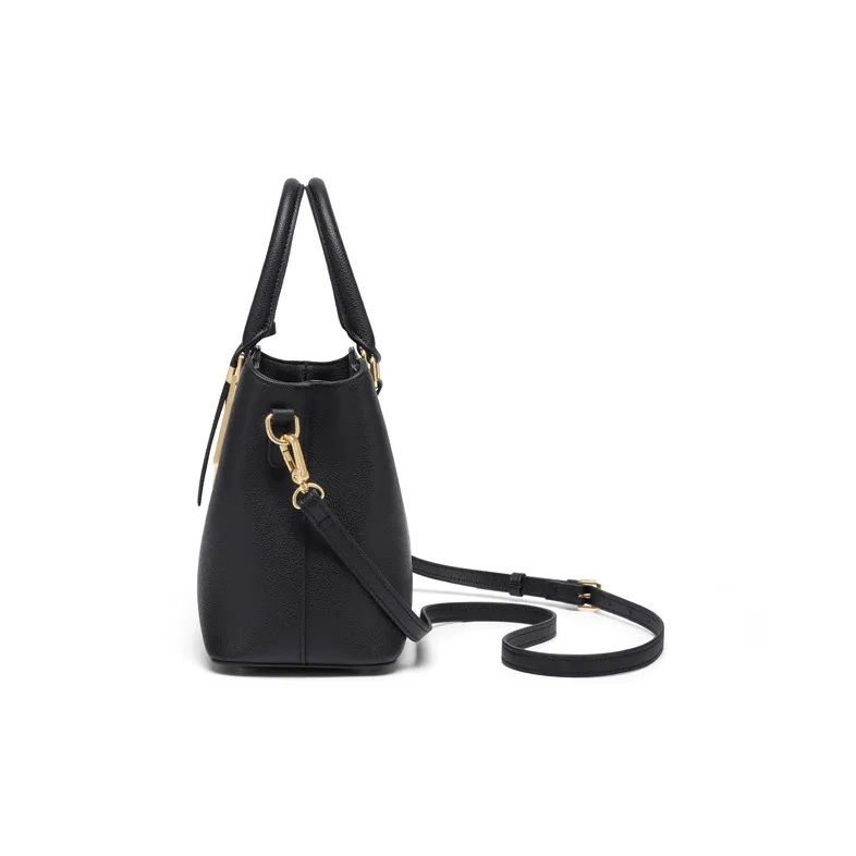 Simvay Clos Cow Leather With Synthetic Leather Mom's Handbag Shoulder Bag Tote Medium Size Women's Black/Ecru-4