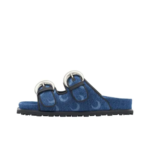 marine serre Denim Moon-print Sandals