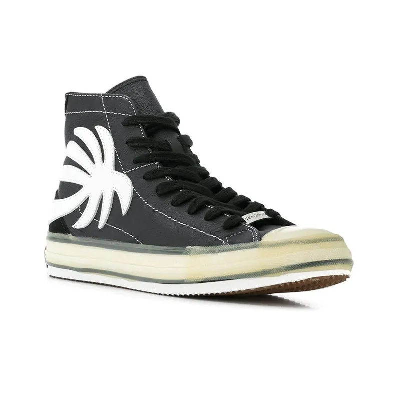 PALM ANGELS High Top Skateboard Shoes Men's Black-2