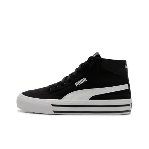 PUMA Court Classic Skateboard Shoes Unisex Mid-Top Black/White