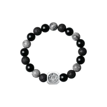 KINGFOCUS Obsidian Jade Bracelets Men's