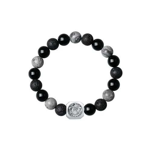 KINGFOCUS Obsidian Jade Bracelets Men's