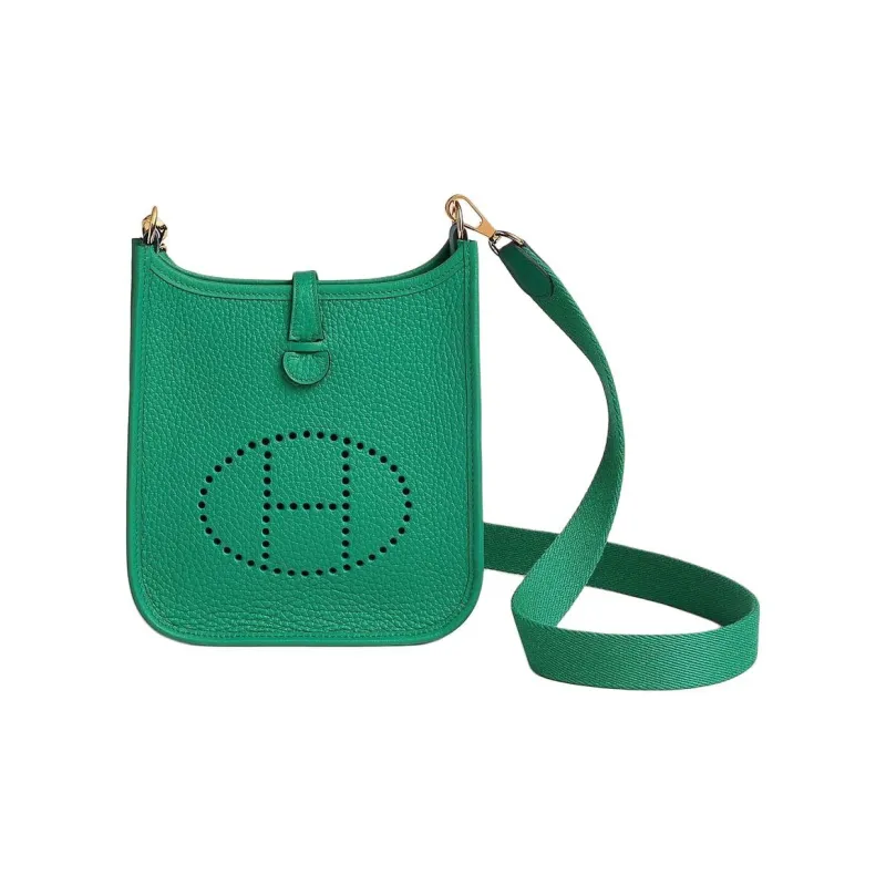 HERMES Evelyne Clemence Cow Leather Evelyn Shoulder Bag, Crossbody Bag Mini Women's Green-0