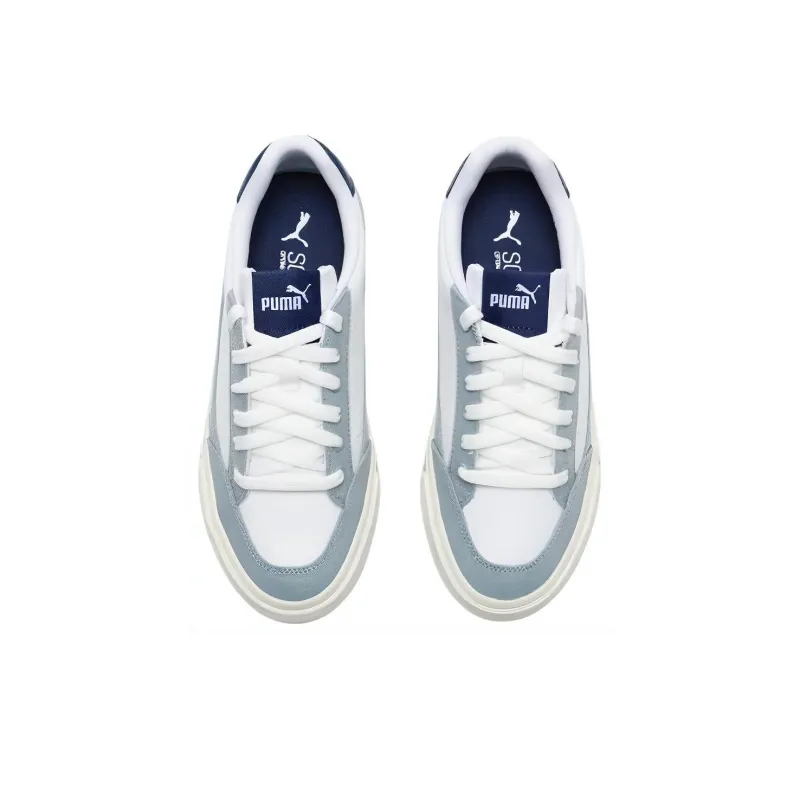 PUMA Court Classic Wear-Resistant Breathable Cushioning Lightweight Low-Top Skateboard Shoes Unisex White Blue-3
