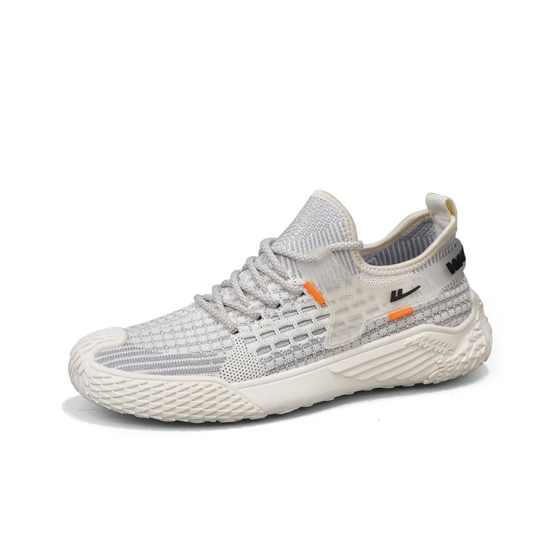 Warrior Cushioning Anti Slip Wear Resistant Breathable Lightweight Coverage Low Top Casual Shoes Men's Beige Gray-2
