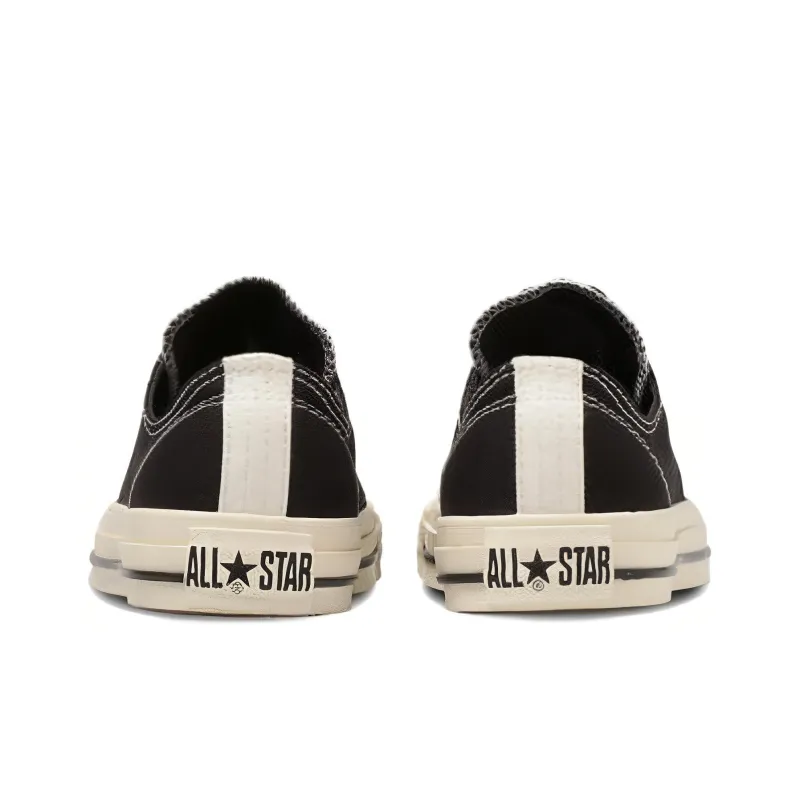 Converse All Star WORKSTITCHING OX Abrasion Resistant Breathable Low Top Canvas Shoes Unisex Black-4
