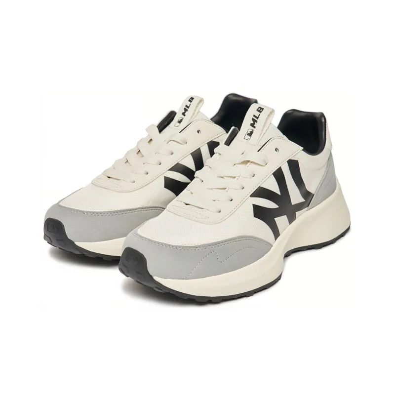 MLB Chunky Jogger Cushioning Anti Slip And Wear Resistant Low Top Chunky Sneakers Unisex Gray White-2