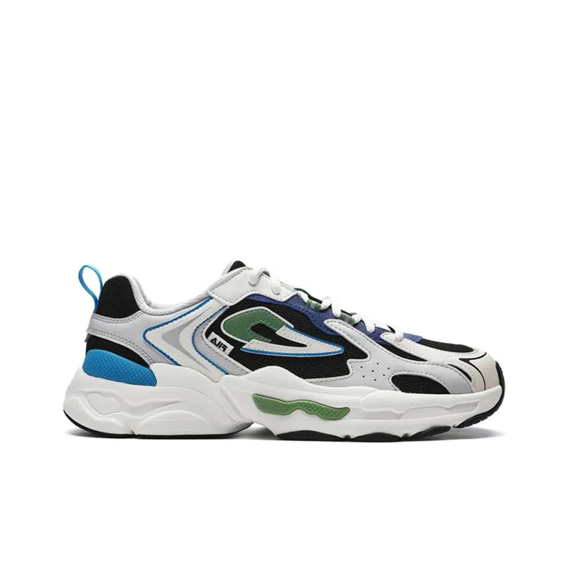 FILA Y2K Slip Resistant Low Top Casual Shoes Men's White Black Lotus Gray-1