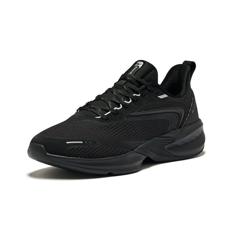Erke Cushioning Breathable Low Top Running Shoes Men's Jet Black-2