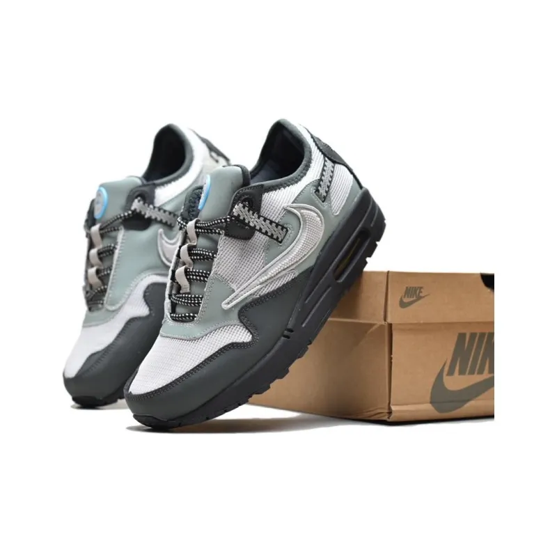 Travis Scott X Nike Air Max 1 Running Shoes Men Low Top Blue/Gray/Black-2