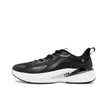 QIAODAN Windy 13 Non slip Wear resistant Shock Absorption Low Top Running Shoes Men's Black White