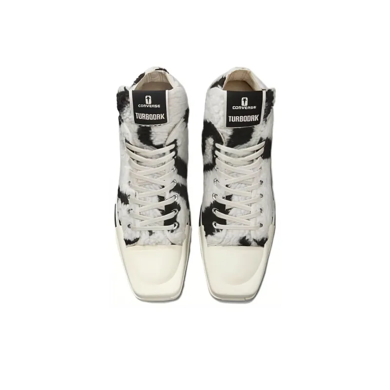 Converse Turbodrk Chuck Taylor All Star 70 Hi Rick Owens Drkshdw Sherpa Zebra Print White Black-3