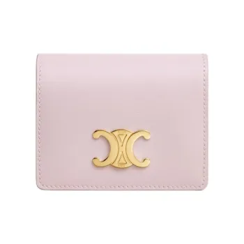 CELINE Shiny Cow Leather Card Holder Women's Light Pink