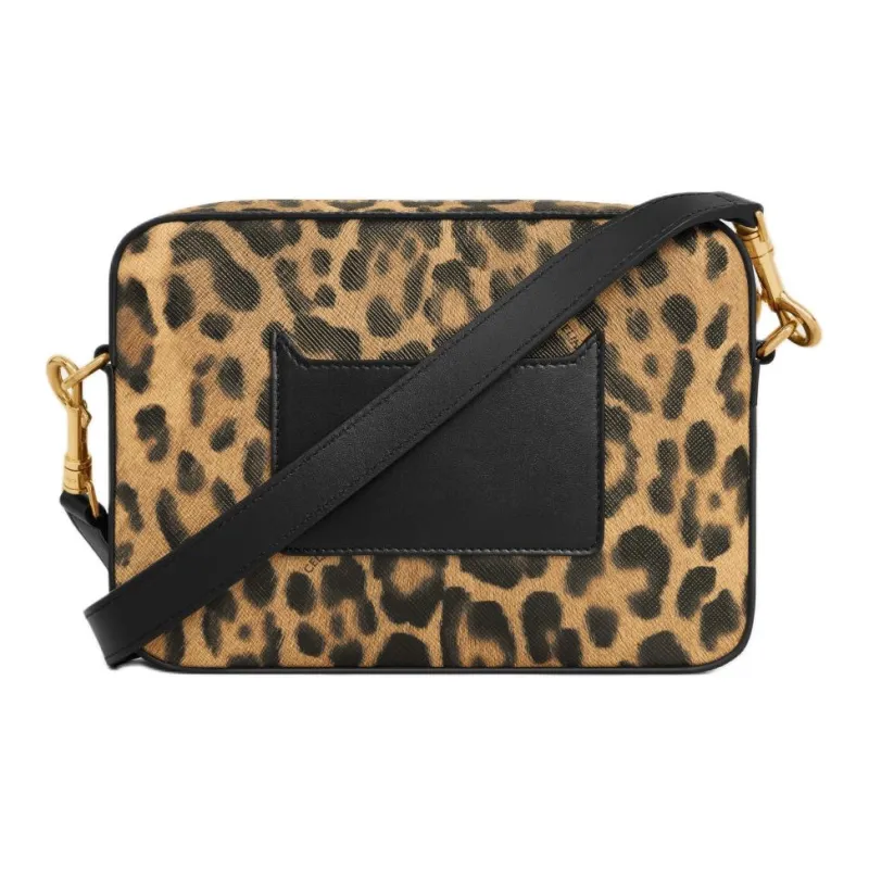 CELINE Artificial Leather Messenger Bag Shoulder Bag Crossbody Bag Small Size Men's Leopard Print-2