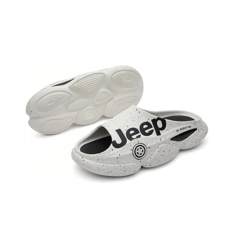 Jeep Slide Slippers Men White-4
