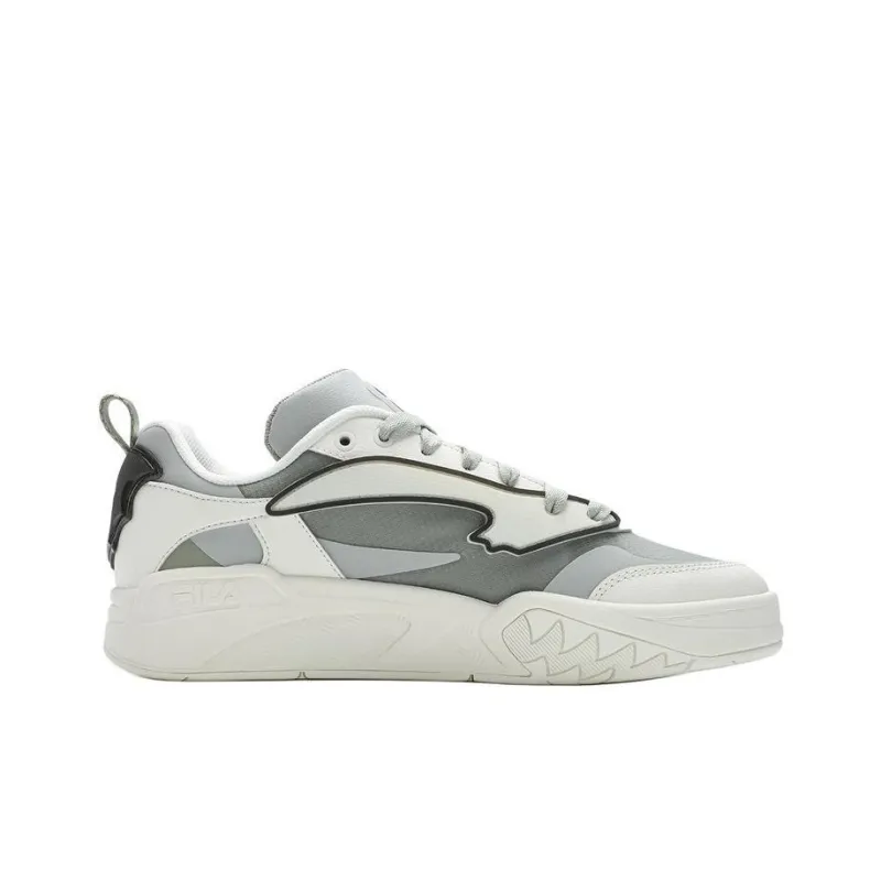 FILA FUSION Anti Slip Wear Resistant Low Top Skateboard Shoes Men's White Gray-1