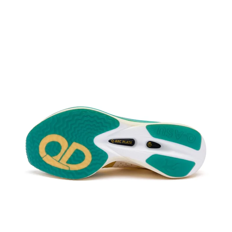 QIAODAN Flying Shadow PB4.0 Running Shoes Women's Low Top Marigold Yellow/Pale Green-5