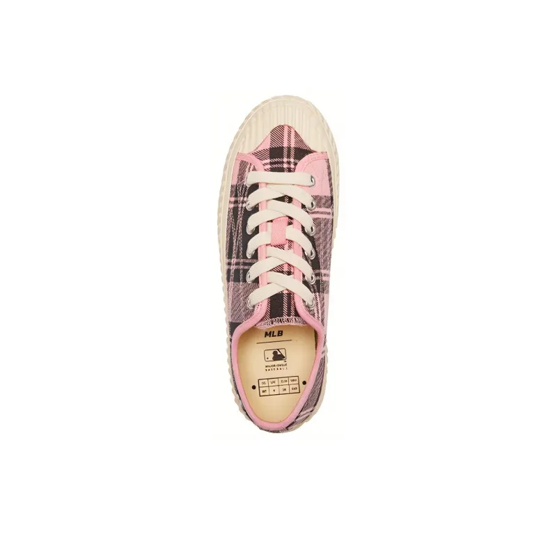 MLB Playball Anti Slip Wear Resistant Low Top Canvas Shoes Unisex Pink-3
