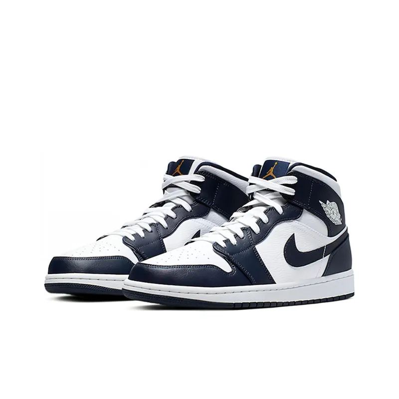Jordan 1 Mid White Metallic Gold Obsidian-2