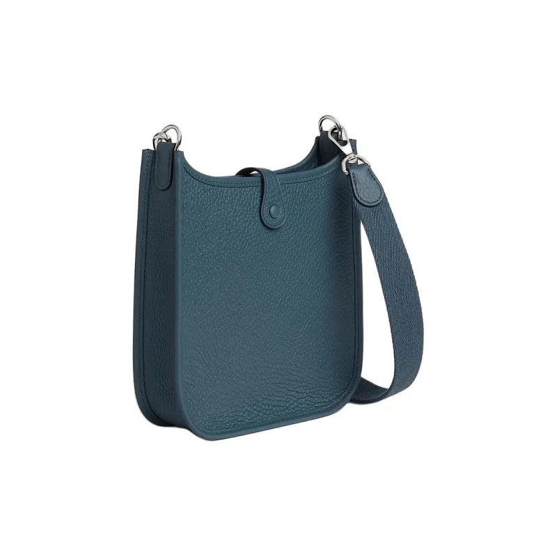 HERMES Evelyne Clemence Leather Shoulder Bag Crossbody Bag Unisex 7P Bleu De Prusse Prussian Blue-2