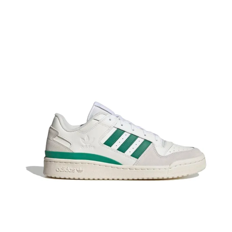 Adidas Originals FORUM LOW CL Cushioning, Wear Resistant Low Top Skateboard Shoes Unisex White Green-1