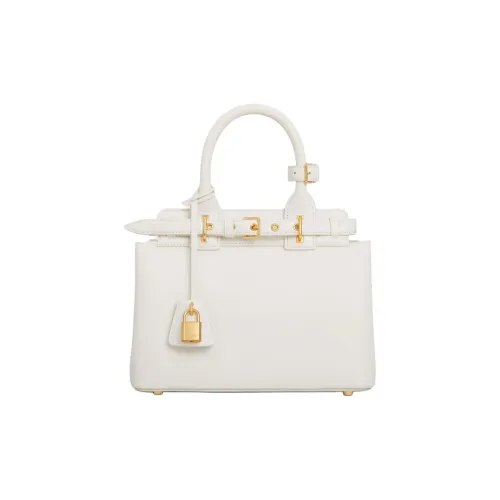 CELINE Soft Cow Leather Shoulder Bag Crossbody Bag Handbag Women's White