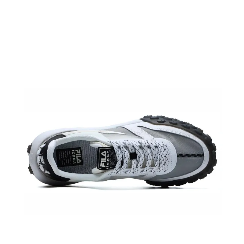 FILA Gara Cushioning Anti Slip Wear Resistant Breathability Low Top Chunky Sneakers Men's Cloud Dancing White-4