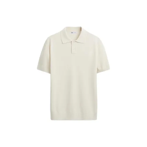 ZARA Polo Shirts Men Beige