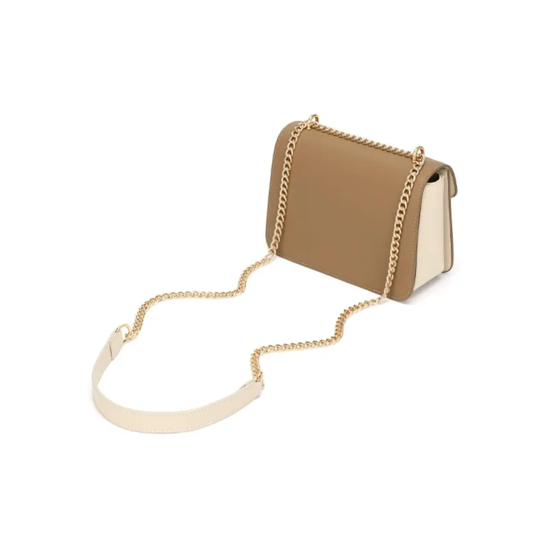 Simvay Clos Cow Leather Patchwork Synthetic Leather Small Square Bag Chain Shoulder Bag Women's-10