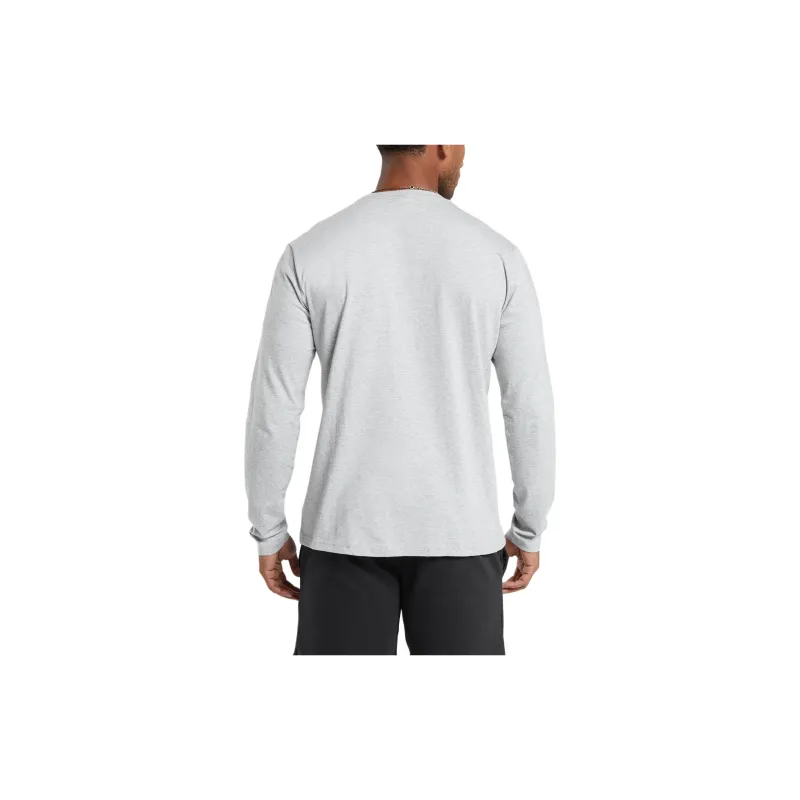 GYMSHARK CREST LONG SLEEVE T SHIRT T Shirt Men's Light Gray Mudstone-1