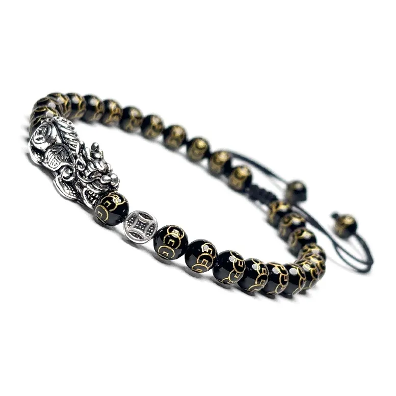 MOUNTAINS AND MANS Agate Auspicious Fortune Beaded Bracelet Unisex-1