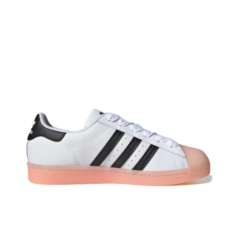 Adidas Superstar White Black Haze Coral Women's-1